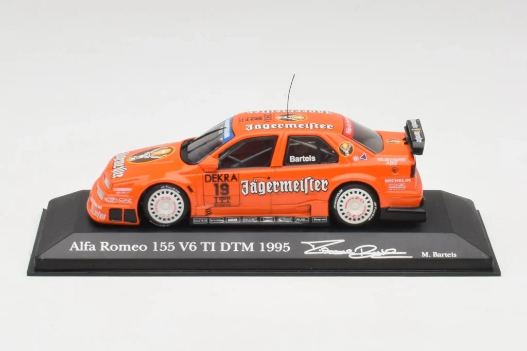 车型 1:43 Alfa Romeo 155 V6 TI #19 Jagermeister M. Bartels DTM 年 1995 Minichamps