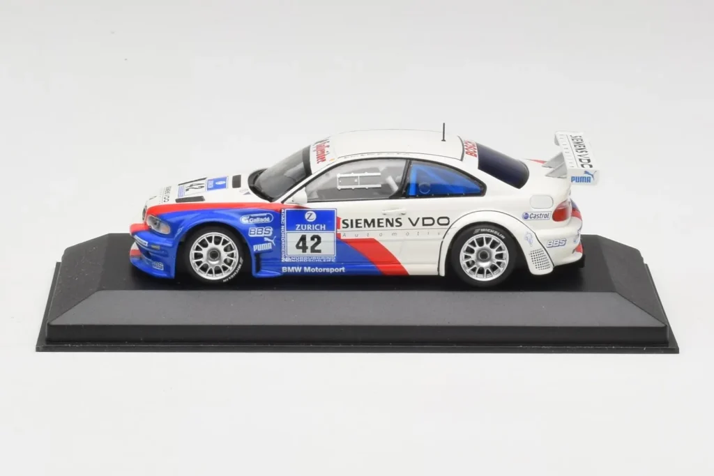 Model 1:43 BMW M3 GTR E46 #42 J. Muller / D. Muller / H-J. Stuck / P. Lamy 24 Hours Nurburgring Winner year 2004 Minichamps