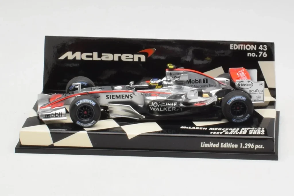 โมเดลรถ 1:43 McLaren MP4-21 P. de la Rosa Test ปี 2006 Minichamps (มือสอง)