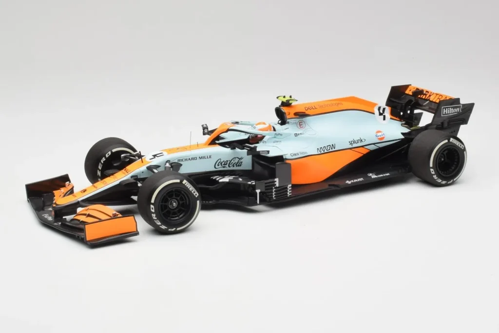 โมเดลรถ 1:18 McLaren MCL35M #4 L. Norris Monaco GP ปี 2021 Minichamps (มือสอง)