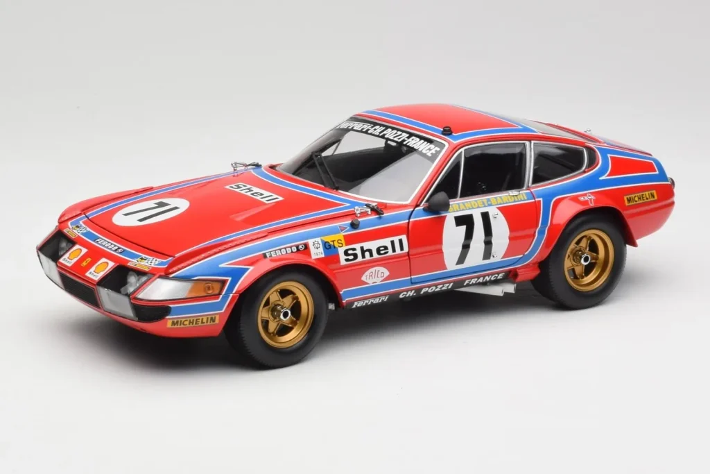 โมเดลรถ 1:18 Ferrari 365 GTB4 Competizione #71 24 Hours of Le Mans ปี 1974 Kyosho (มือสอง)