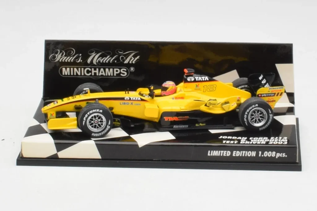 Model 1:43 Jordan EJ13 B. Wirdheim F1 Test year 2003 Minichamps