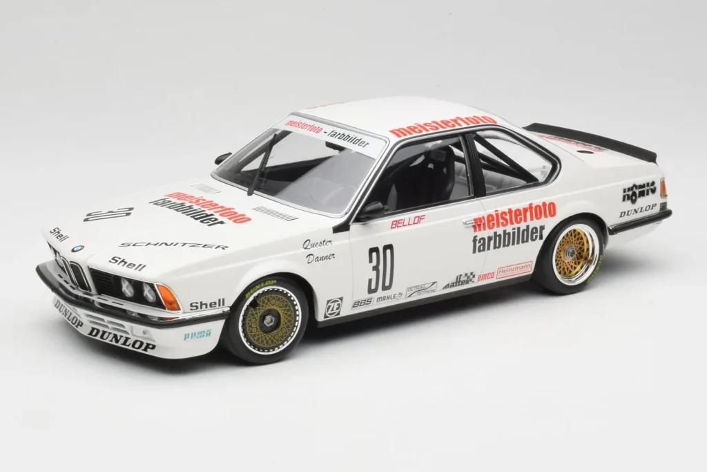 โมเดลรถ 1:18 BMW 635CSi E24 Team Schnitzer Eterna #30 S. Bellof / S. Danner ETCC ปี 1984 Minichamps (มือสอง)