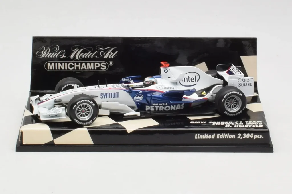 โมเดลรถ 1:43 BMW Sauber F1.08 #5 N. Heidfeld Showcar ปี 2008 Minichamps (มือสอง)
