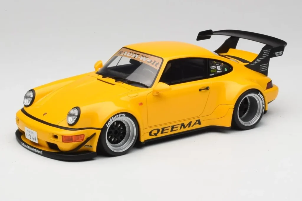 โมเดลรถ 1:18 Porsche 911 964 RWB Keema สีเหลือง GT Spirit