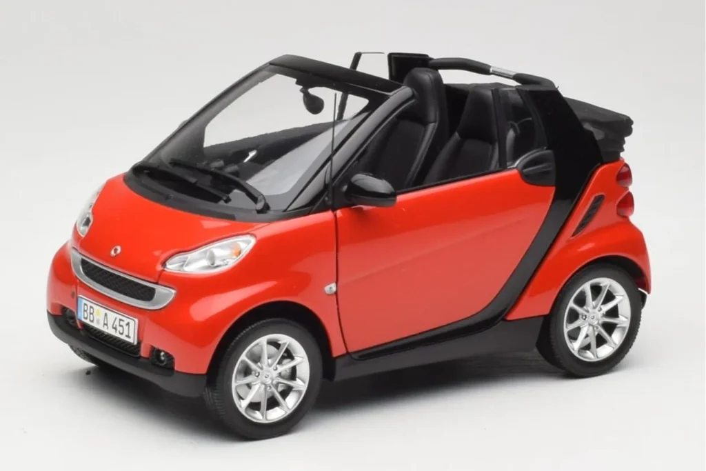 车型 1:18 Smart Fortwo W451 Cabrio Red Black Minichamps