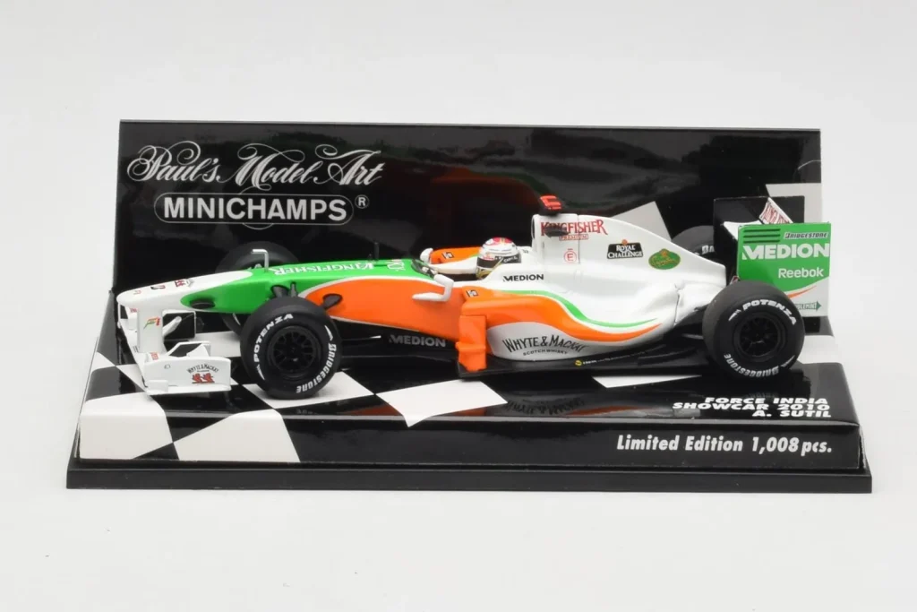 车型 1:43 Force India Mercedes VJM03 #14 A. Sutil Showcar 年 2010 Minichamps