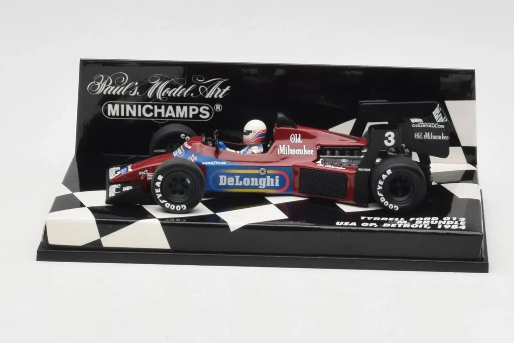 โมเดลรถ 1:43 Tyrrell Ford 012 #3 M. Brundle Detroit GP USA ปี 1984 Minichamps (มือสอง)