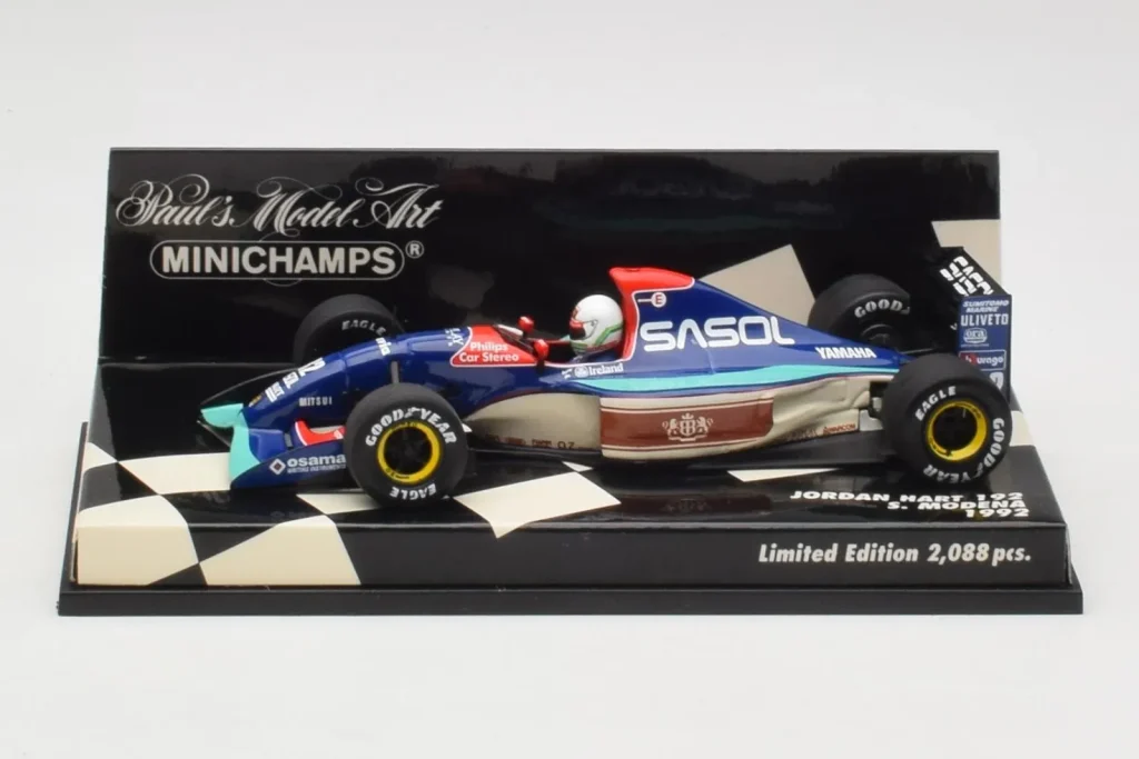 โมเดลรถ 1:43 Jordan Hart 192 #32 S. Modena Race Car ปี 1992 Minichamps (มือสอง)