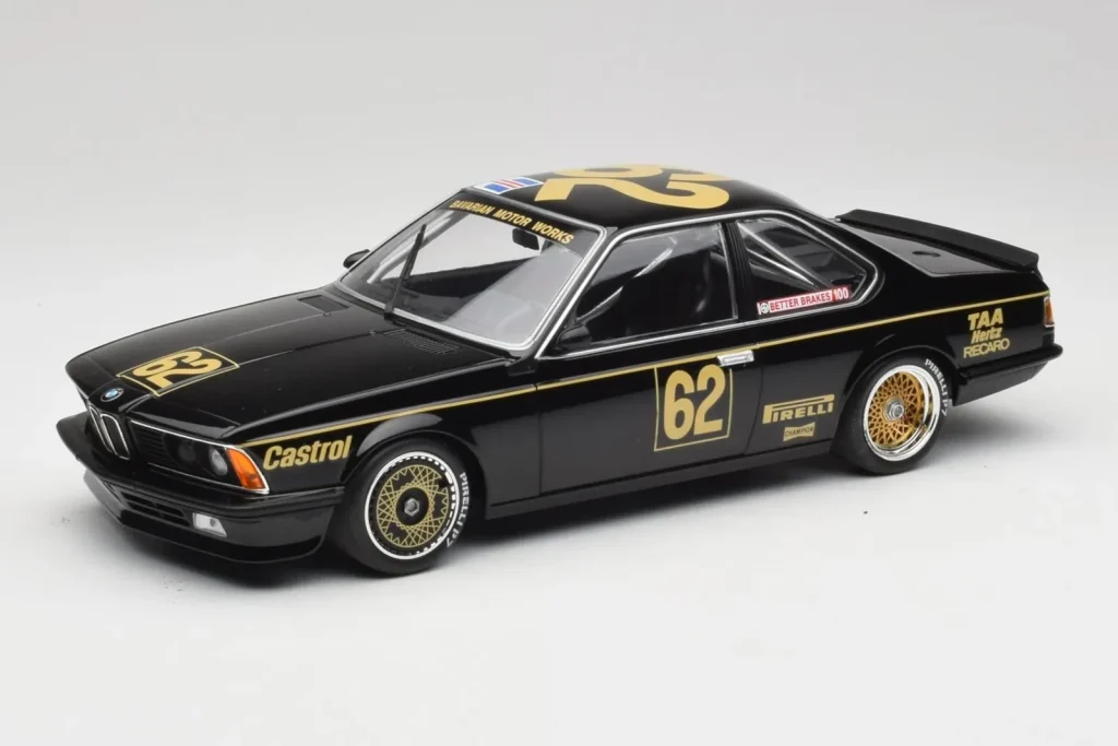 Model 1:18 BMW 635CSi E24 JPS Team BMW #62 J. Richards Australian Touring Car Champion year 1985 Minichamps