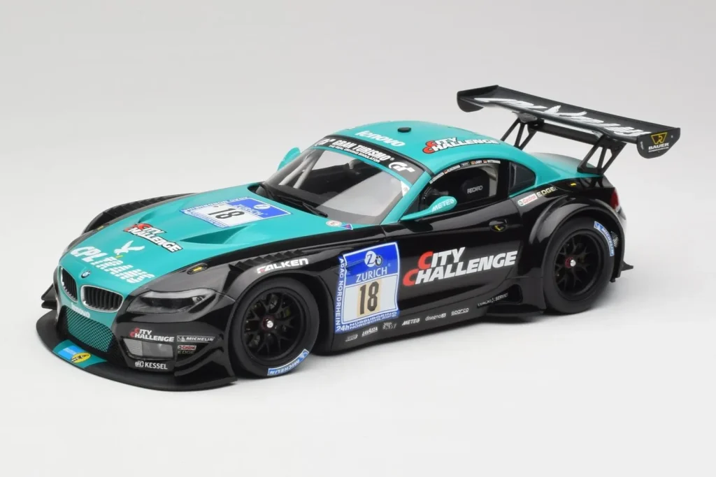 Model 1:18 BMW Z4 E89 GT3 BMW Team Vita4one #18 J. Klingmann / M. Wittmann ADAC 24 Hours Nurburgring year 2012 Minichamps