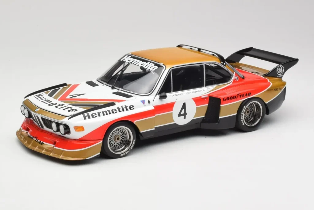 Model 1:18 BMW 3.5 CSL E9 Gruppe 5 #4 J. Fitzpatrick / T. Walkinshaw Silverstone Winner year 1976 Minichamps