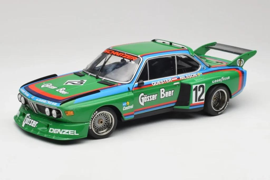 Model 1:18 BMW 3.5 CSL E9 Gruppe 5 #12 H. Quester / G. Nilsson Zeltweg Winner year 1976 Minichamps