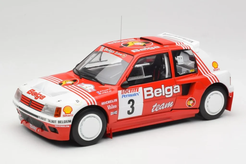 โมเดลรถ 1:18 Peugeot 205 T16 #3 B. Darniche / A. Mahe Rally Ypres ปี 1985 IXO