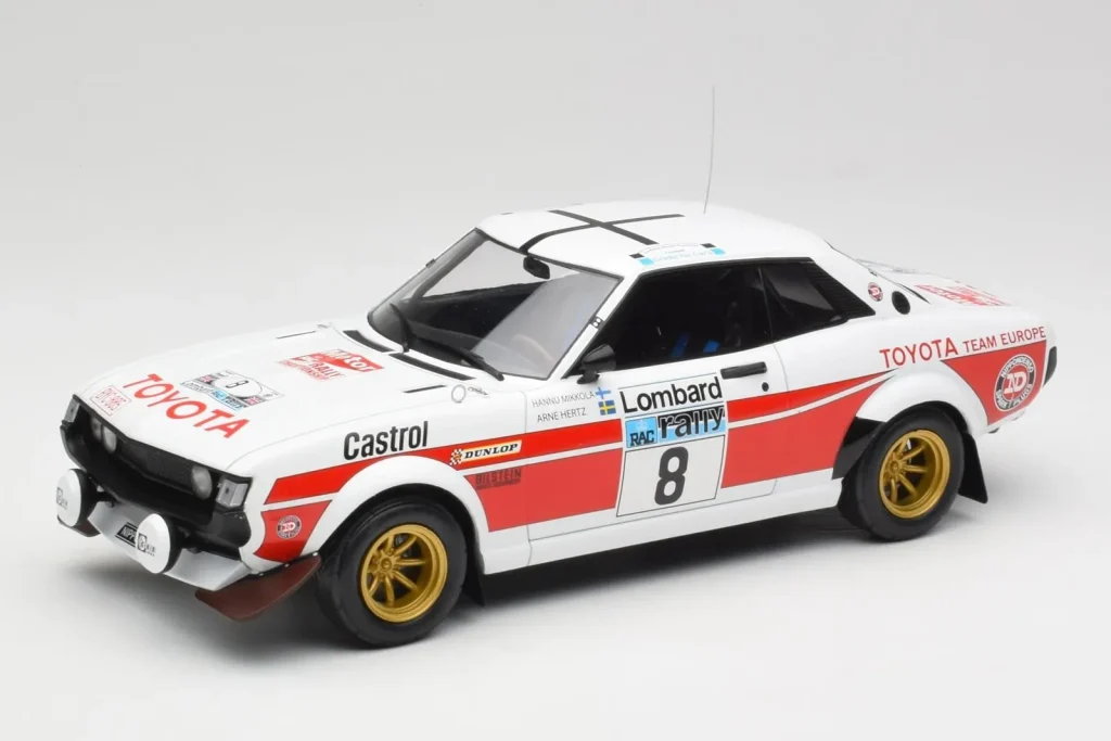 โมเดลรถ 1:18 Toyota Celica GT RA21 #8 H. Mikkola / A. Hertz RAC Rally 1977 ปี 2000 IXO