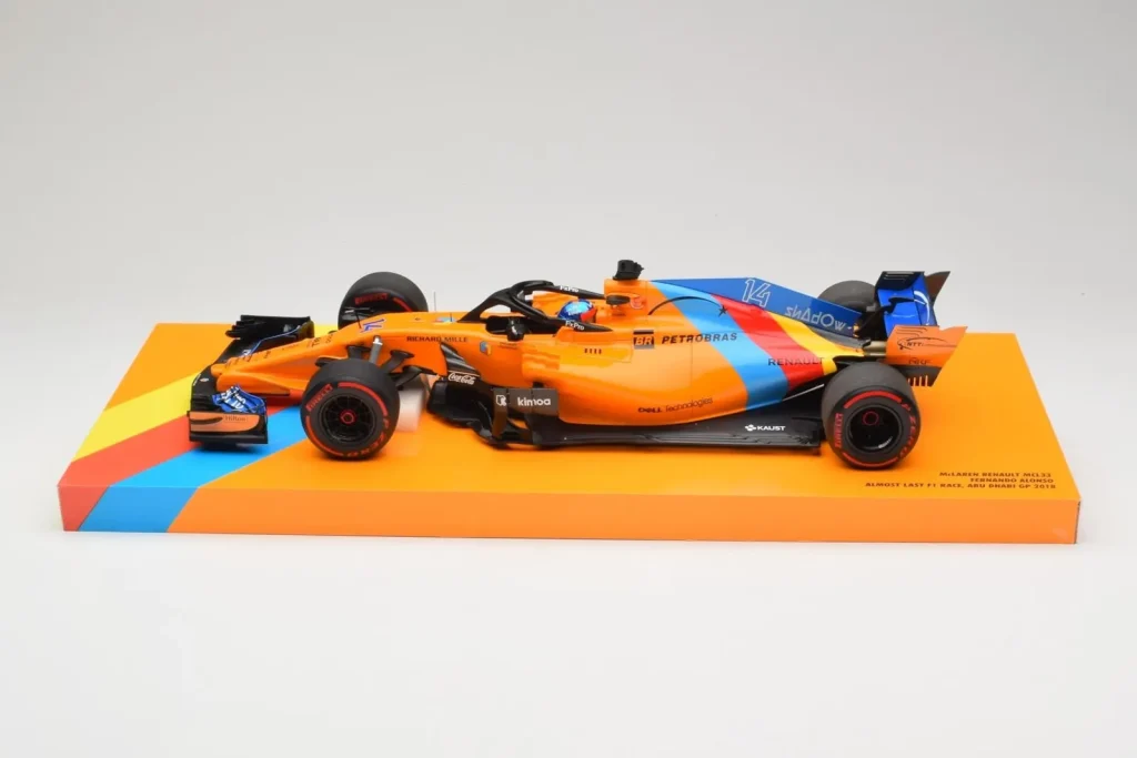 โมเดลรถ 1:18 McLaren MCL33 Renault #14 F. Alonso Abu Dhabi GP ปี 2018 Minichamps (มือสอง)
