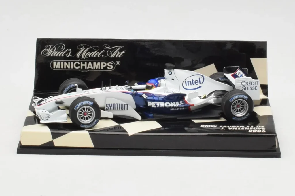โมเดลรถ 1:43 BMW Sauber F1.06 #11 J. Villeneuve F1 ปี 2006 Minichamps (มือสอง)