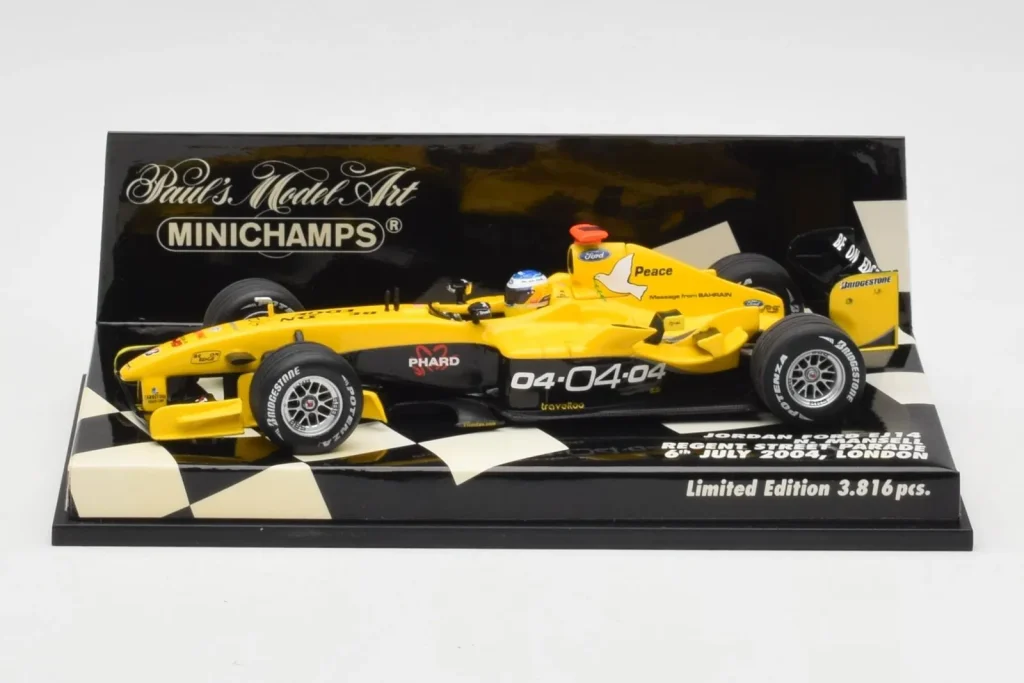 Model 1:43 Jordan Ford EJ14 N. Mansell Regent Street Parade year 2004 Minichamps