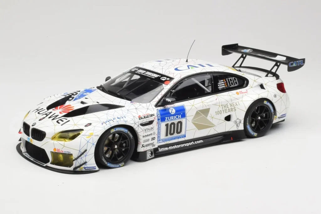 Model 1:18 BMW M6 GT3 F13 #100 Schubert Motorsport J. Edwards / J. Klingmann 24h Nurburgring year 2016 Minichamps