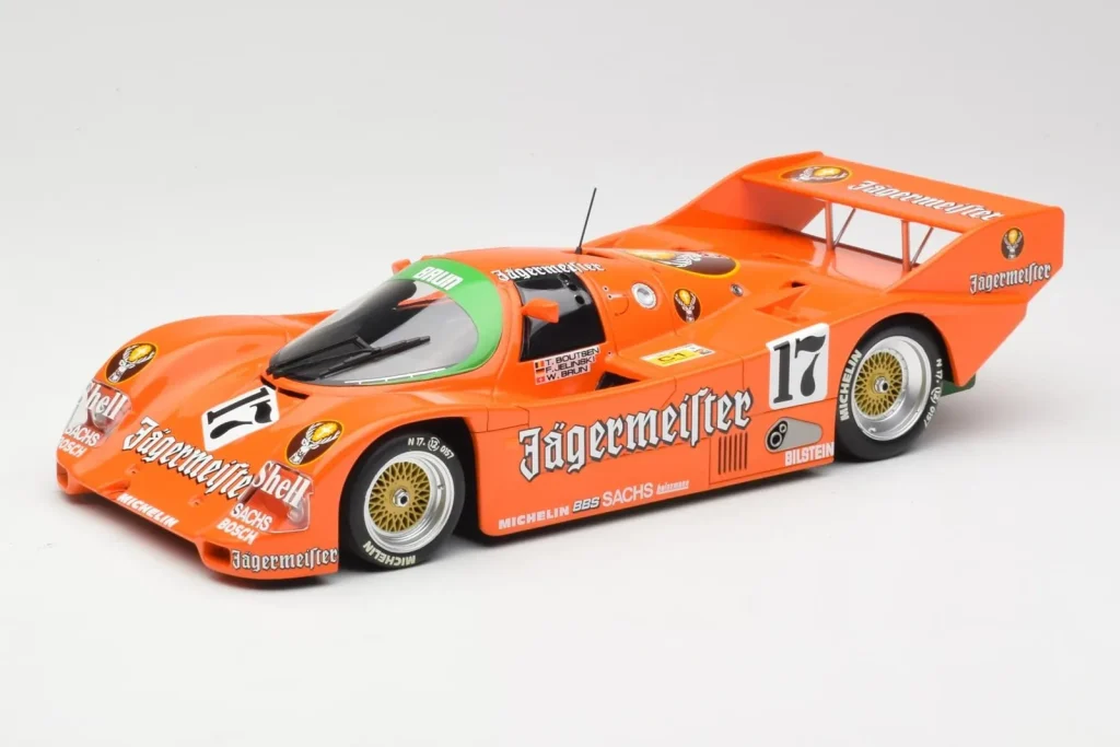 Model 1:18 Porsche 962C #17 Jägermeister T. Boutsen / F. Jelinski 1000km Spa year 1986 Minichamps