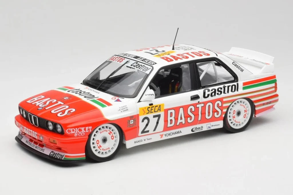 Model 1:18 BMW M3 E30 #27 Bigazzi Team S. Soper / A. Hahne 4th Place 24 Hours of Spa year 1990 Minichamps