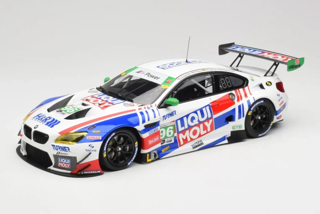 โมเดลรถ 1:18 BMW M6 GT3 F13 #96 Turner Motorsport B. Auberlen / R. Foley Class Winner Petit Le Mans ปี 2019 Minichamps (มือสอง)