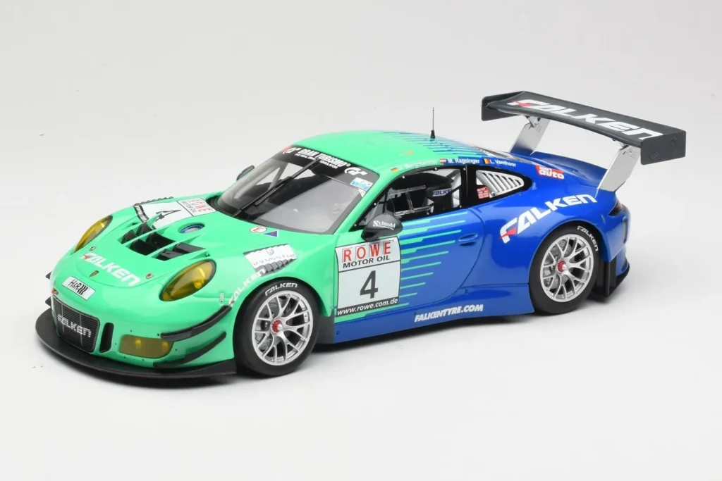 โมเดลรถ 1:18 Porsche 911 991.2 GT3 R #4 Falken Motorsports J. Bergmeister / M. Ragginger VLN Westfalenfahrt ปี 2017 Minichamps (มือสอง)