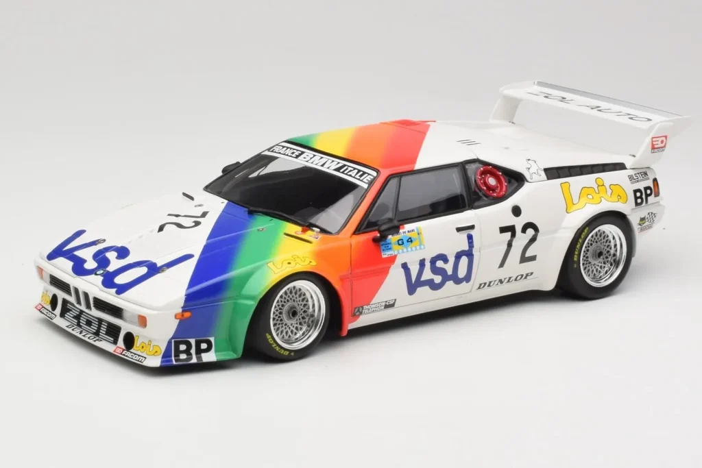 โมเดลรถ 1:18 BMW M1 #72 BMW France Zol Auto B. Rousselot / J. Servanin 24 Hours of Le Mans ปี 1981 Minichamps (มือสอง)