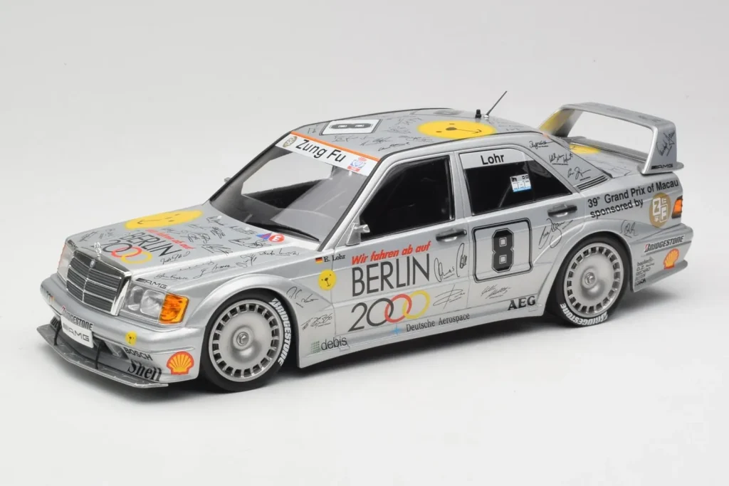 โมเดลรถ 1:18 Mercedes 190E 2.5-16 EVO II W201 #8 Zung Fu E. Lohr Guia Race Macau ปี 1992 Minichamps