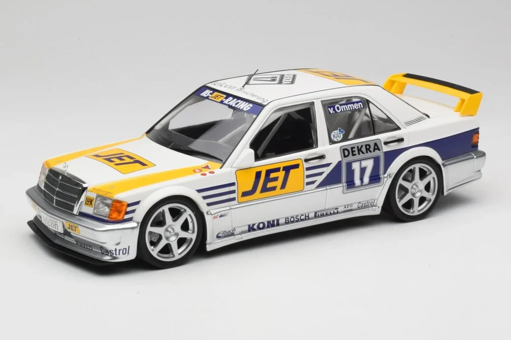 โมเดลรถ 1:18 Mercedes 190E 2.5-16 EVO I W201 #17 Team MS-Jet J. van Ommen DTM ปี 1990 Minichamps (มือสอง)