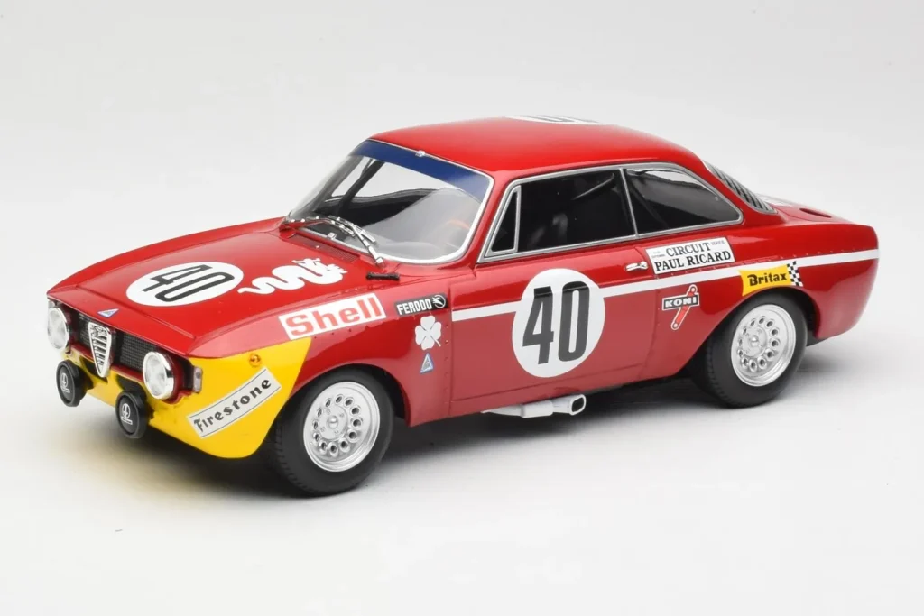 Model 1:18 Alfa Romeo GTA 1300 Junior #40 F. Picchi / J-C. Chasseuil Division 1 Winners 12 Hours of Paul Ricard year 1971 Minichamps