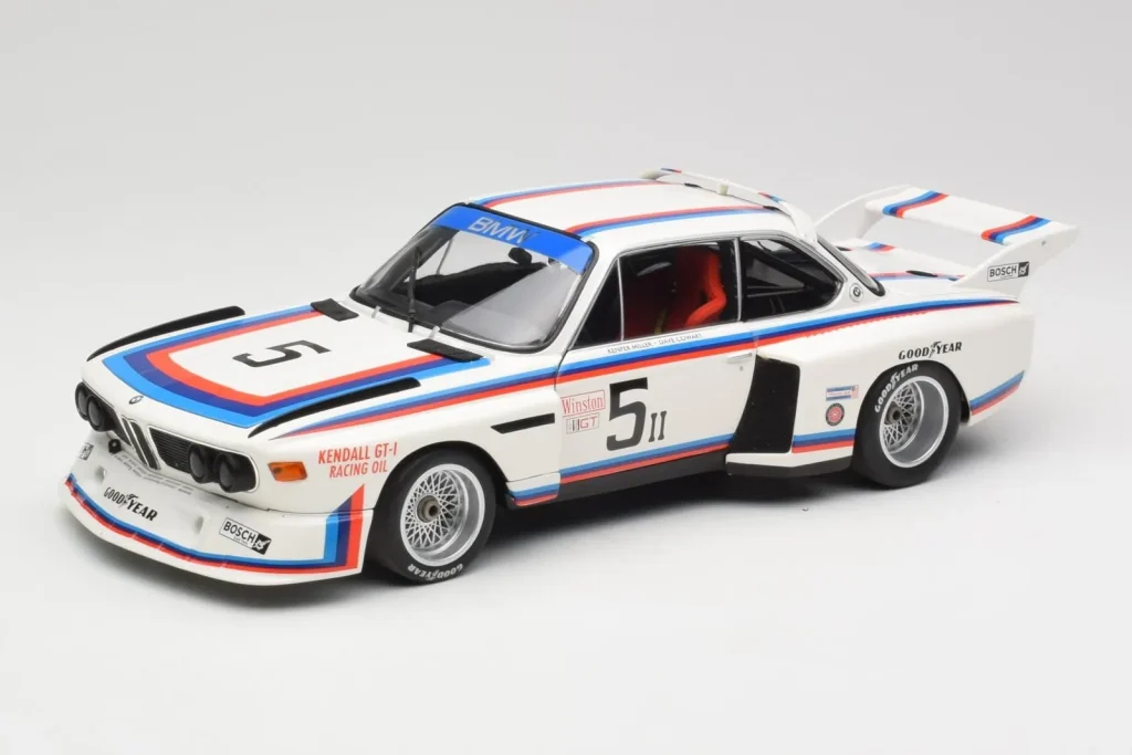 โมเดลรถ 1:18 BMW 3.5 CSL E9 Gr.5 #5 K.W.M. Racing K. Miller / D. Cowart 6 Hours of Watkins Glen ปี 1979 Minichamps (มือสอง)