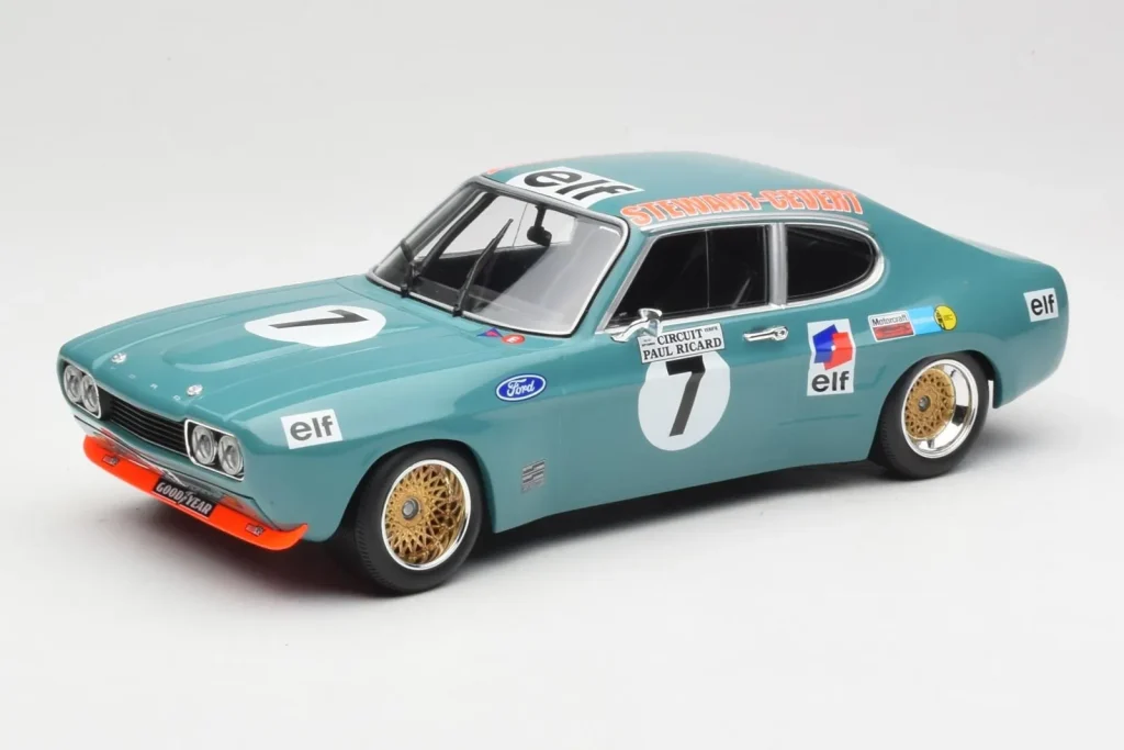 โมเดลรถ 1:18 Ford Capri Mk1 RS 2600 #7 J. Stewart / F. Cevert Ford Köln 6 Hours of Paul Ricard ปี 1972 Minichamps (มือสอง)