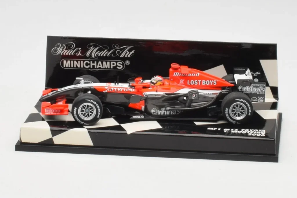 โมเดลรถ 1:43 MF1 M16 Toyota #18 T. Monteiro F1 ปี 2006 Minichamps (มือสอง)