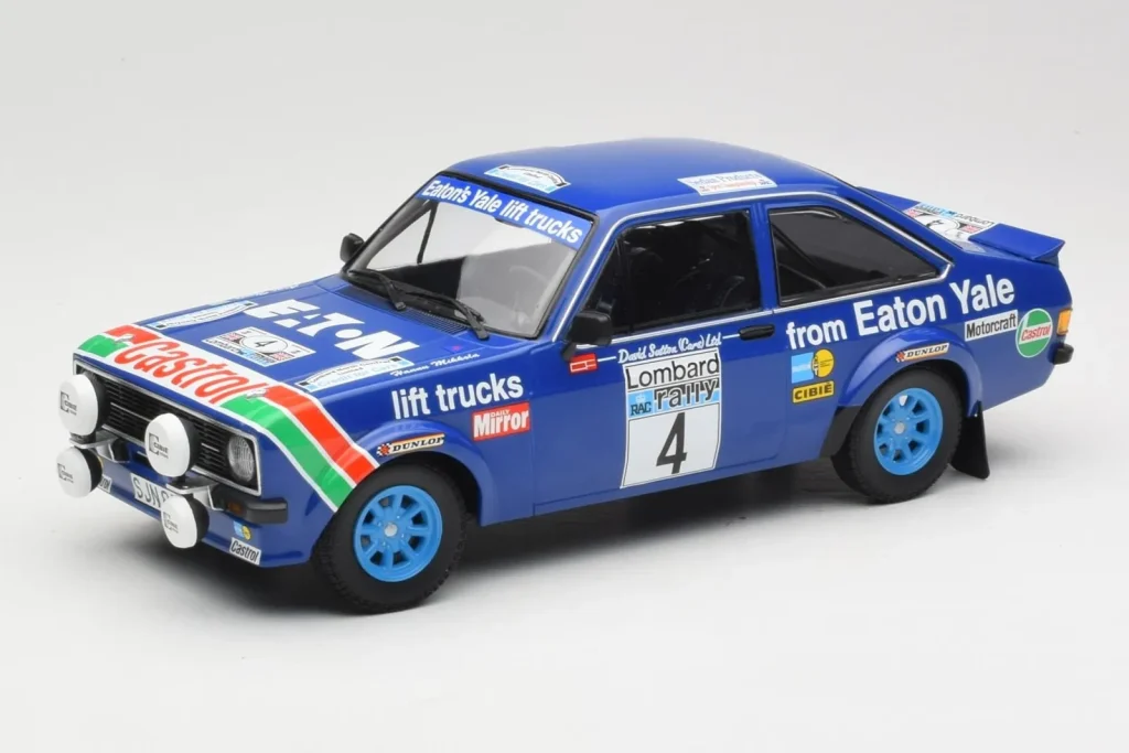 โมเดลรถ 1:18 Ford Escort Mk2 RS 1800 #4 H. Mikkola / A. Hertz Eaton Yale Winners Lombard RAC Rally ปี 1978 Minichamps (มือสอง)
