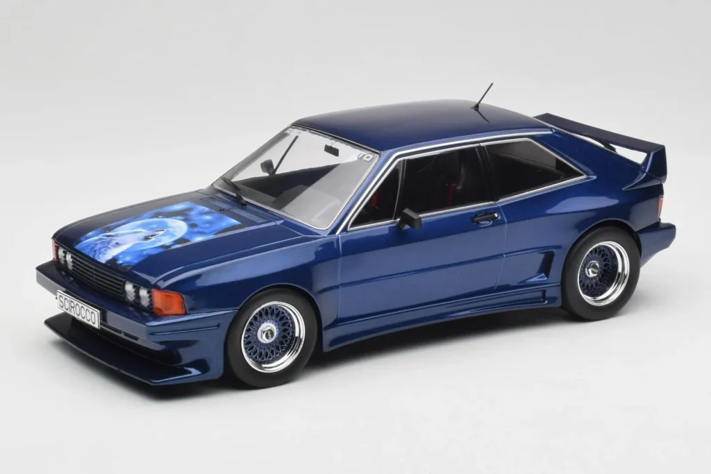 โมเดลรถ 1:18 Volkswagen Rieger Scirocco Mk1 GTO สีน้ำเงิน MCG