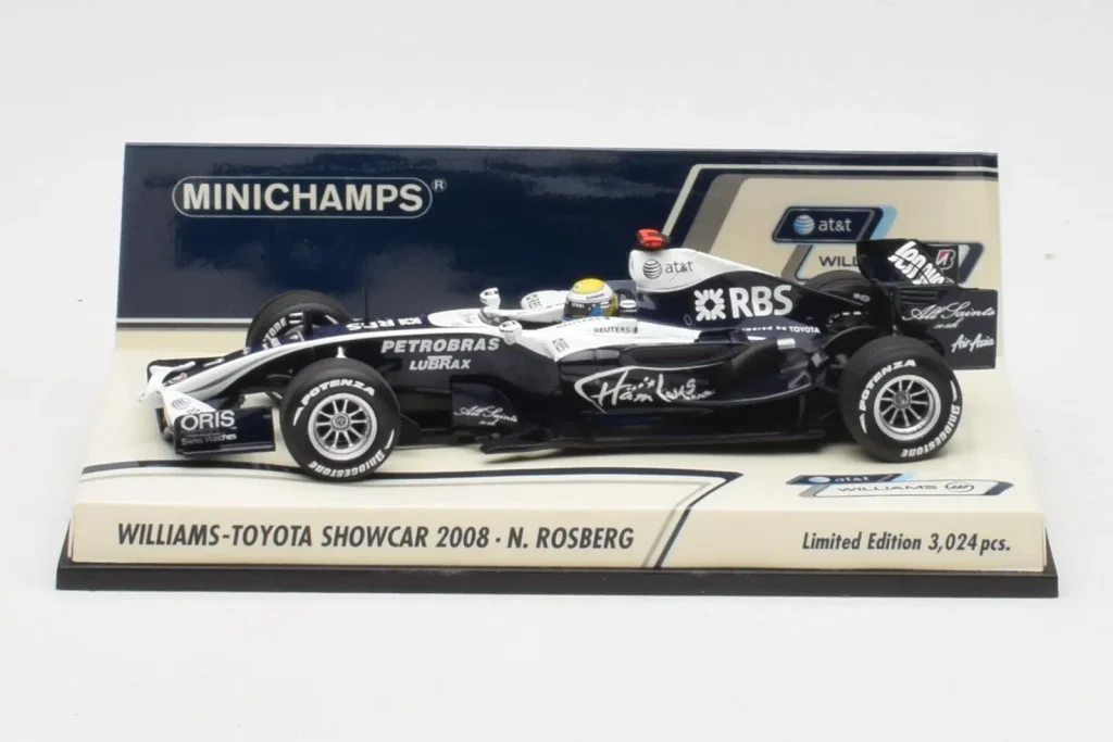 โมเดลรถ 1:43 Williams FW30 Toyota Showcar #16 N. Rosberg F1 ปี 2008 Minichamps (มือสอง)