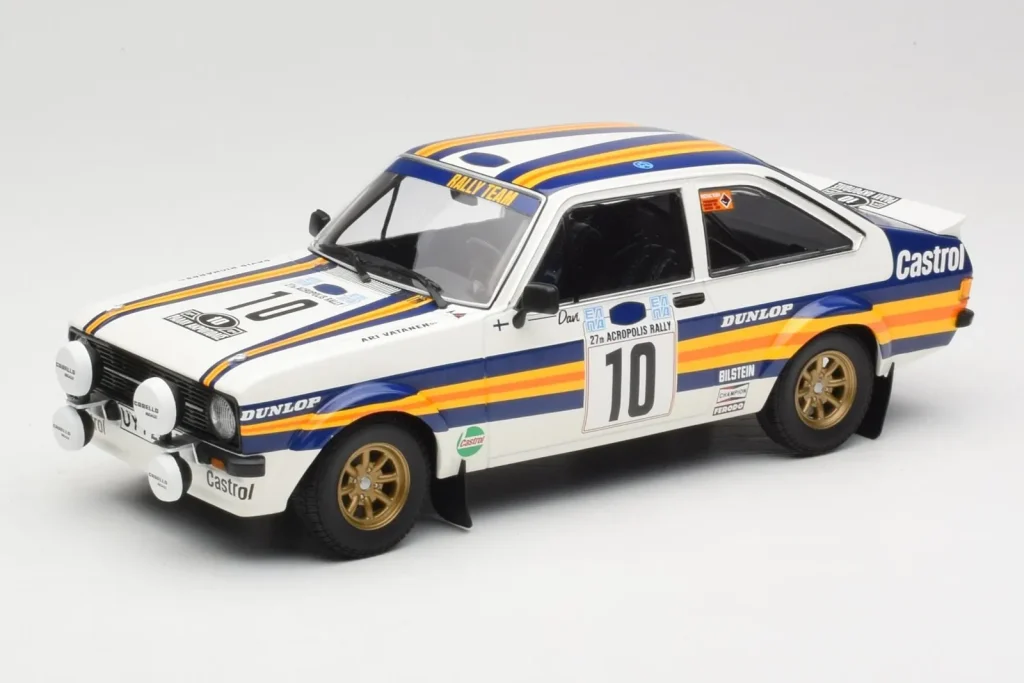 Model 1:18 Ford Escort Mk2 RS 1800 #10 A. Vatanen / D. Richards Rothmans Winners Acropolis Rally year 1980 Minichamps
