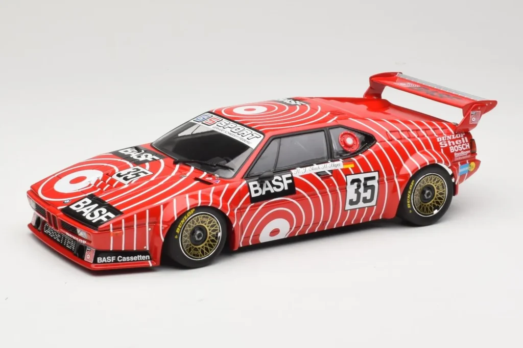 โมเดลรถ 1:18 BMW M1 BASF GS Sport #35 H-J. Stuck / H. Heyer 6 Hours of Silverstone ปี 1981 Minichamps (มือสอง)