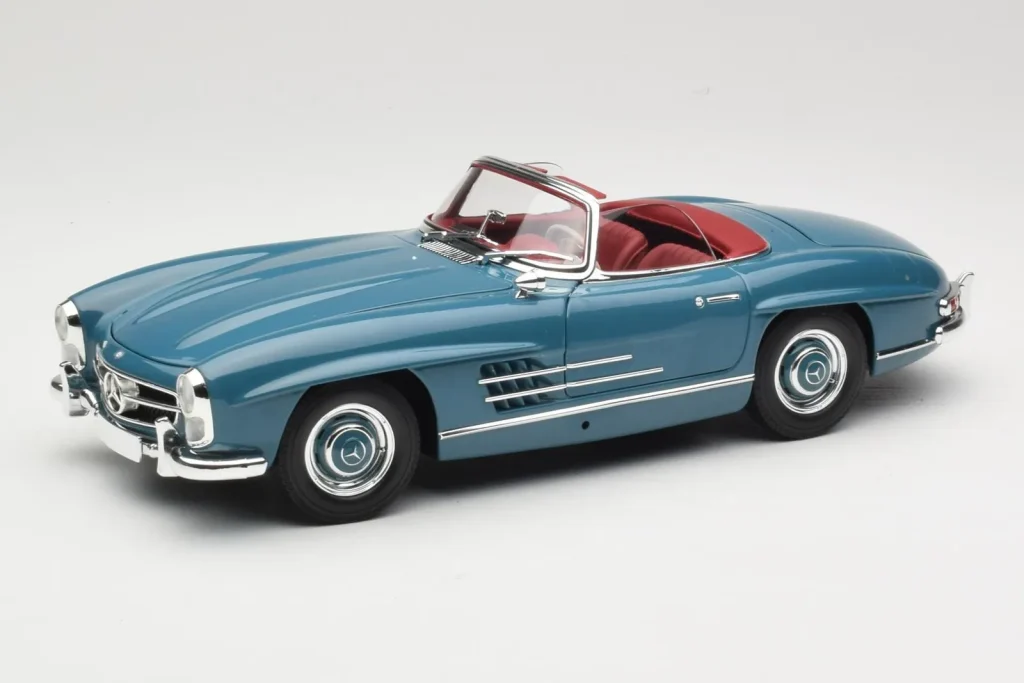 โมเดลรถ 1:18 Mercedes 300 SL W198 Roadster สีน้ำเงิน Minichamps (มือสอง)