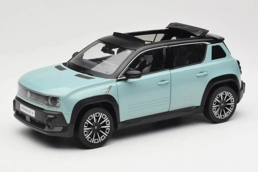 โมเดลรถ 1:18 Renault 4 E-Tech Electric Hauts de France สีเขียว Norev