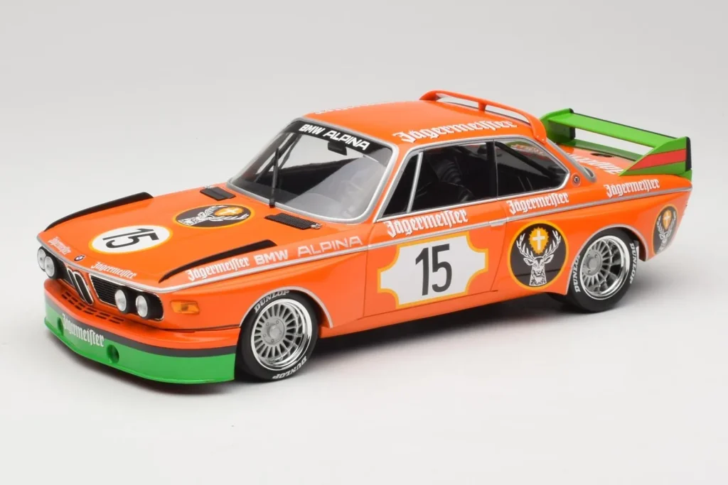 Model 1:18 BMW 3.0 CSL E9 #15 Jägermeister Racing N. Lauda / G. Joisten 6 Hours Nurburgring year 1973 Minichamps