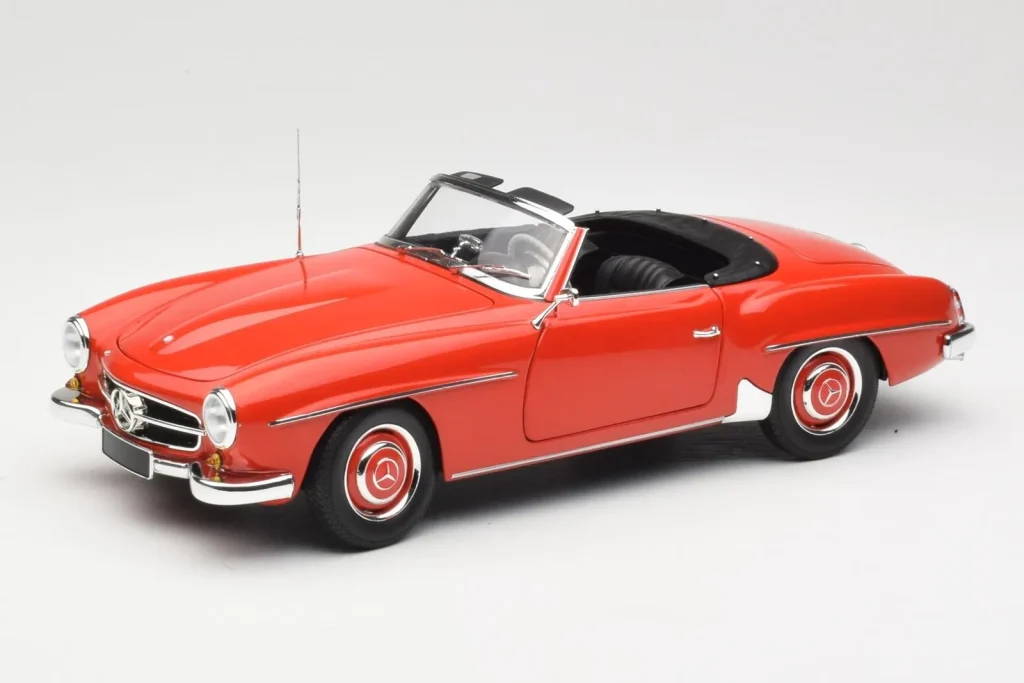 โมเดลรถ 1:18 Mercedes 190 SL W121 Guards สีแดง Minichamps (มือสอง)