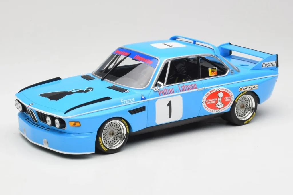 Model 1:18 BMW 3.0 CSL E9 #1 Precision Liegeoise J. Peltier / C. Lafosse Winners 4 Hours Monza year 1974 Minichamps