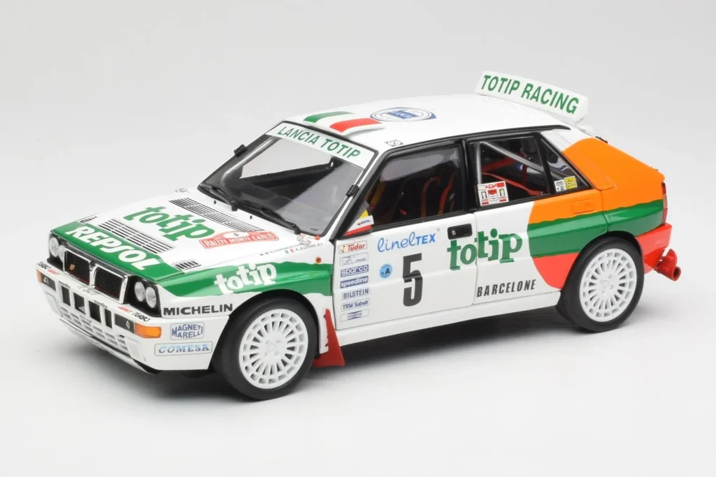โมเดลรถ 1:18 Lancia Delta HF Integrale Evo II Totip #5 A. Aghini / S. Farnocchia Rally Monte Carlo ปี 1993 Kyosho (มือสอง)