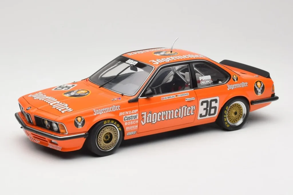 Model 1:18 BMW 635CSi E24 Jagermeister #36 W. Brun / H. Grohs ETCC year 1984 Minichamps