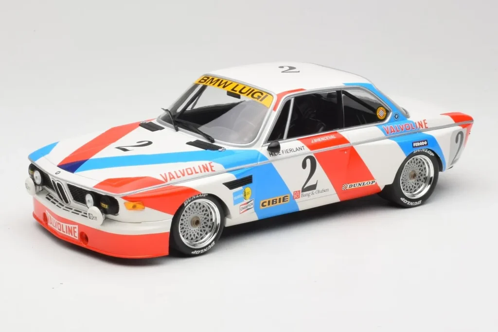 Model 1:18 BMW 3.0 CSL E9 #2 Luigi Racing A. de Fierlant / P. Xhenceval Winners 24 Hours of Spa year 1975 Minichamps