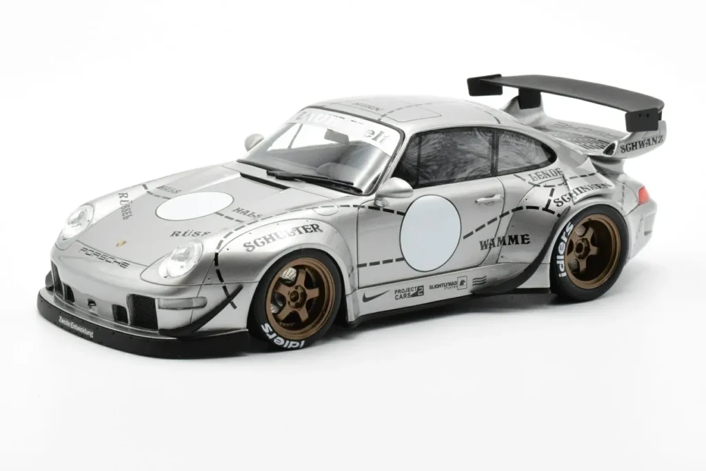 车型 1:18 Porsche 911 993 RWB Silver Phantom Asia Edition GT Spirit