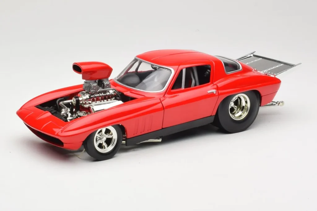 โมเดลรถ 1:18 Chevrolet Corvette C3 Dragster สีแดง Hot Wheels (มือสอง)