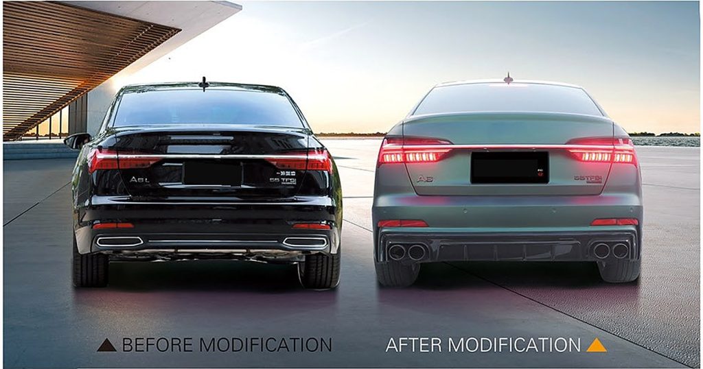 ไฟท้าย LED เส้นยาว AUDI A6 C8 ปี 19-22 ทรง SHIYU